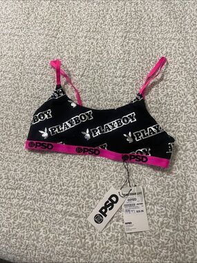 PSD Playboy Black & Hot Pink Bralette